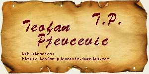 Teofan Pjevčević vizit kartica